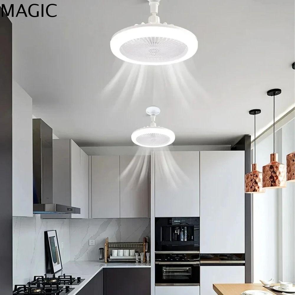 MAGIC Chế độ ba tốc độ Đèn LED quạt Điều khiển từ xa 2 trong 1 Hạt đèn LED Tiết kiệm năng lượng Hiện đại Đèn quạt trục vít E27 Phòng ngủ