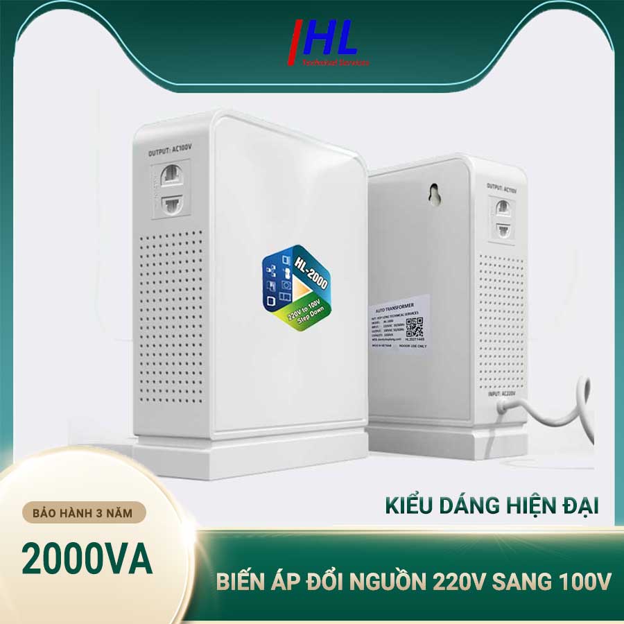 Biến áp đổi nguồn 220v ra 100v công suất 2000va - bảo hành 3 năm - chính hãng điện tử hợp long