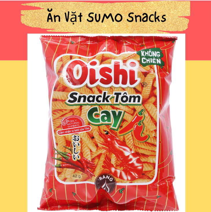 Bim Bim Snack Tôm Vị Cay Oishi 45g-Ăn Vặt Sumo Snack
