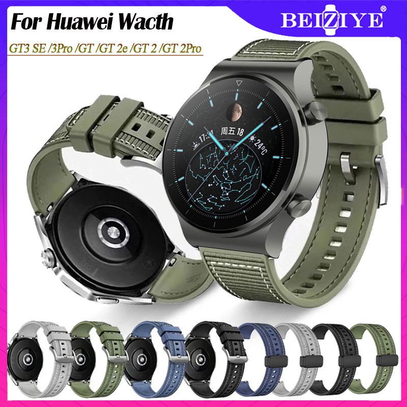 Dây đeo silicon nylon nguyên bản cho Huawei Watch GT 3 Pro GT 3 SE 46mm Watch Buds Watch Ultimate bện thay thế chính thức đồng hồ nghệ thuật Vòng đeo tay cho Huawei Watch GT 2 Pro GT 2E GT 2