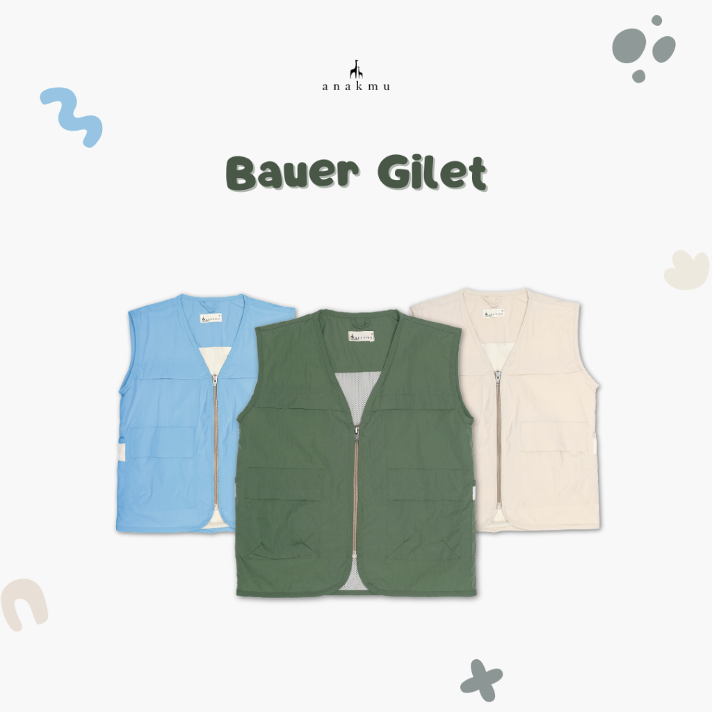 Anakmu - Bauer Gilet Rompi Vest Anak 1-8 Tahun Premium Polyester Windbreaker Harga 119,900 rupiah*Gratis Ongkir