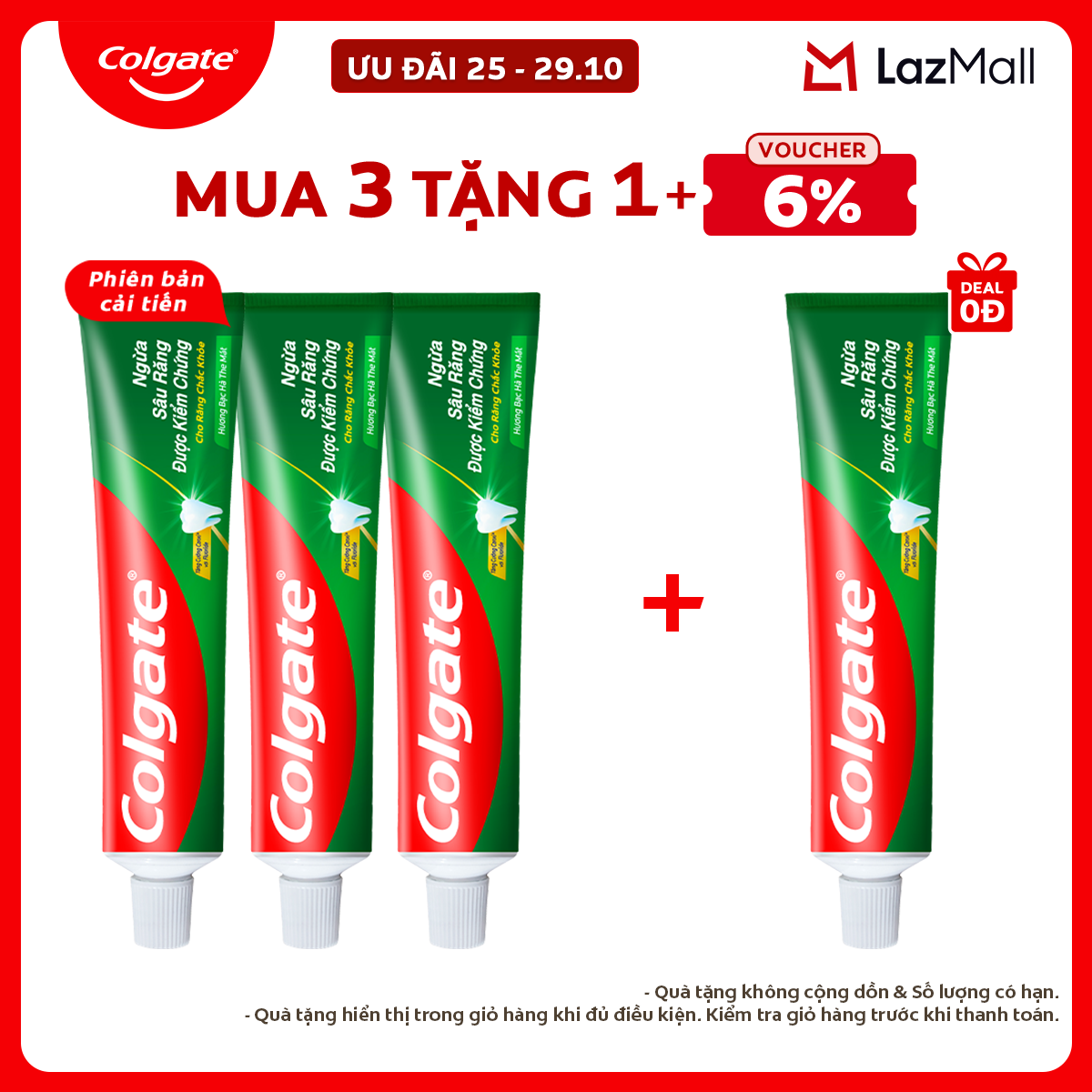 Bộ 3 Kem đánh răng Colgate ngừa sâu răng răng chắc khỏe 225g/tuýp