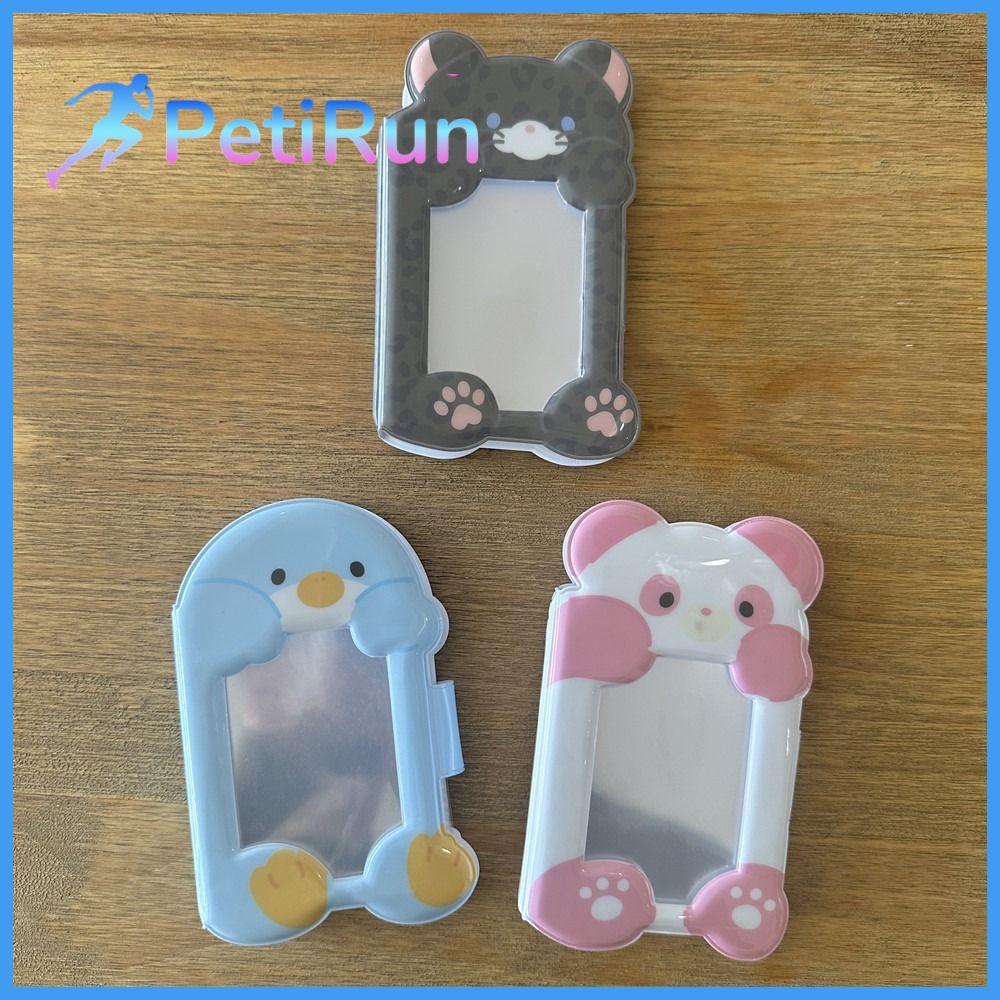 PETIRUN Động vật dễ thương Giá đỡ thẻ 3 inch Phim hoạt hình PVC. Album ảnh Idou Dễ thương Từ tính Thẻ sách Polaroid