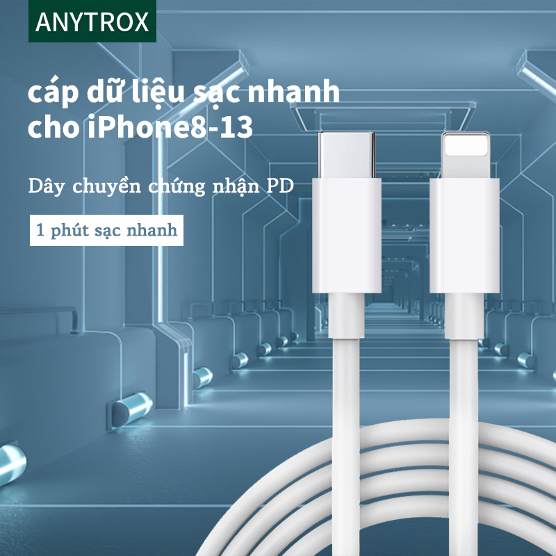 ANYTROX Bộ đổi nguồn USB-C 20W lPhone & Cáp sạc USB