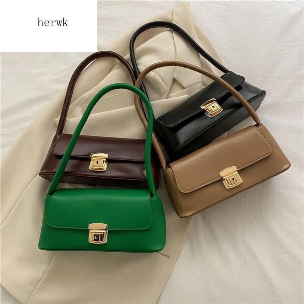 HERWK Cổ điển Túi đựng bánh mì Pháp Túi xách Dung lượng lớn Túi đeo nách Hợp thời trang Thời trang Túi đeo vai bằng da PU Các cô gái