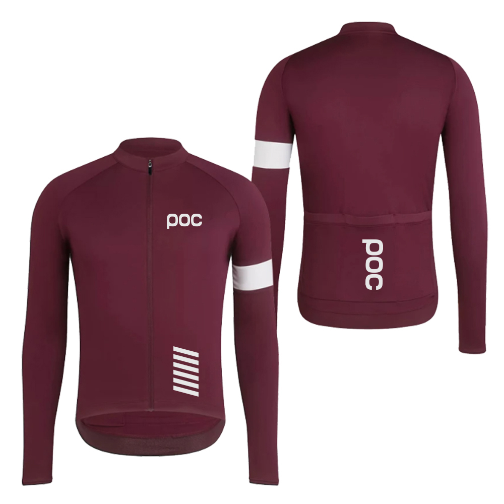 Poc thời trang áo đi xe đạp S 2024 dài tay cho nam nhanh khô MTB Áo Quần đua quần áo thoáng khí màu trơn xe đạp đường trường mùa xuân Áo đi xe đạp