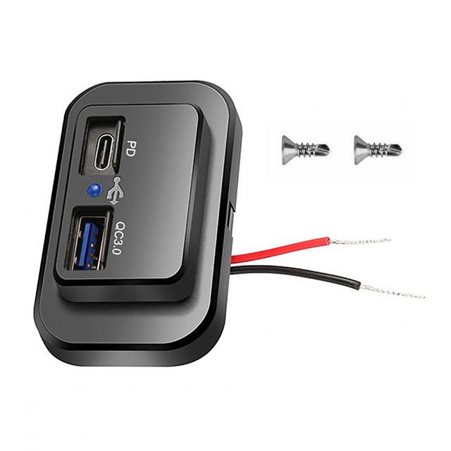 Sạc điện dùng trên xe hơi nhỏ gọn chống bụi QC3.0 sạc PD Ổ cắm điện Bảng điều khiển cho cắm trại xe USB sạc điện dùng trên xe hơi Ổ cắm điện cho bộ sạc sạc