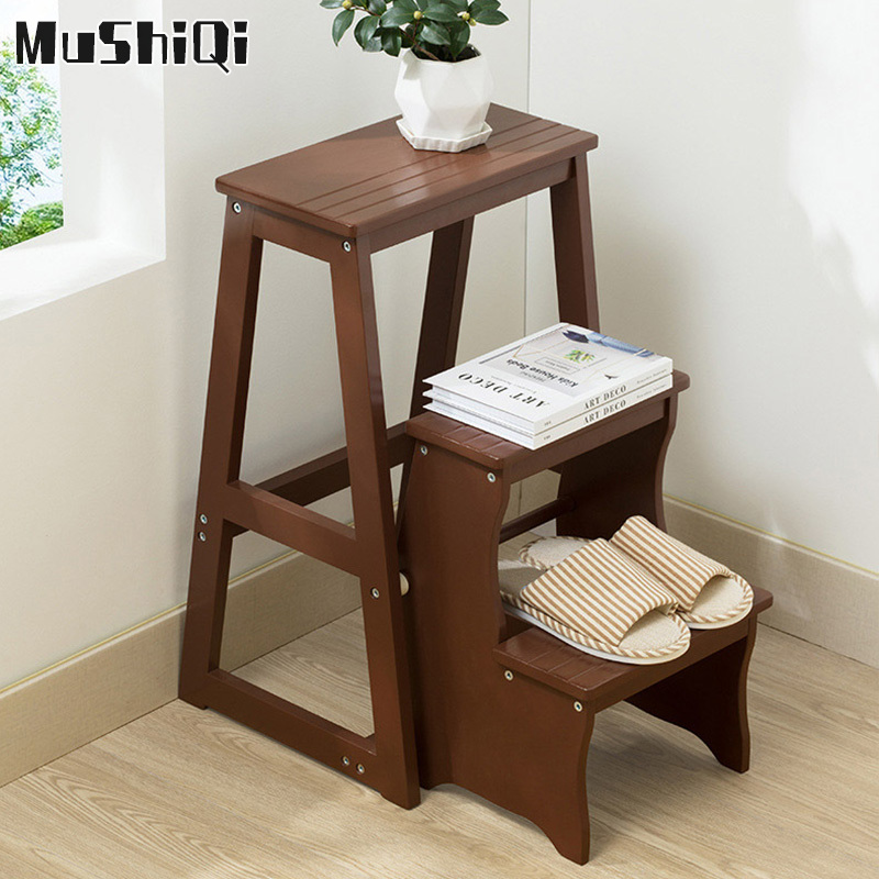Mushiqi gỗ đặc gấp thang phân nhà