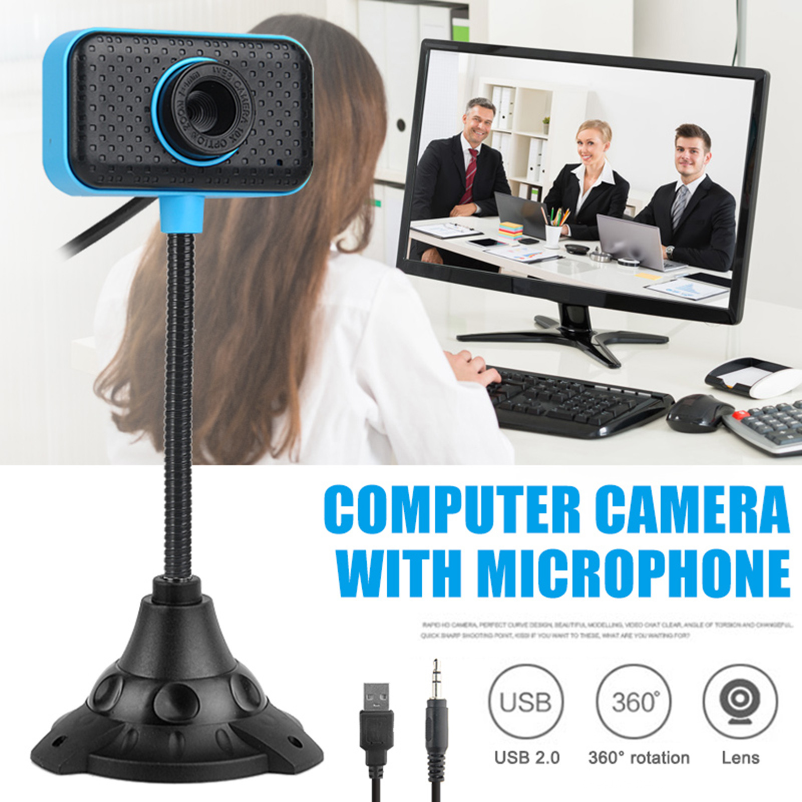 Micro Webcam Mic thu âm máy tính không ổ đĩa USB âm thanh nổi hiệu ứng Camera Web cho máy tính máy tính xách tay Máy tính để bàn GRI-MY