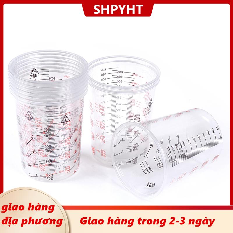 [COD] SHPYHT Giao hàng địa phương 10 cái 600ml nhựa sơn trộn ly trộn Nồi sơn trộn hiệu chuẩn cup