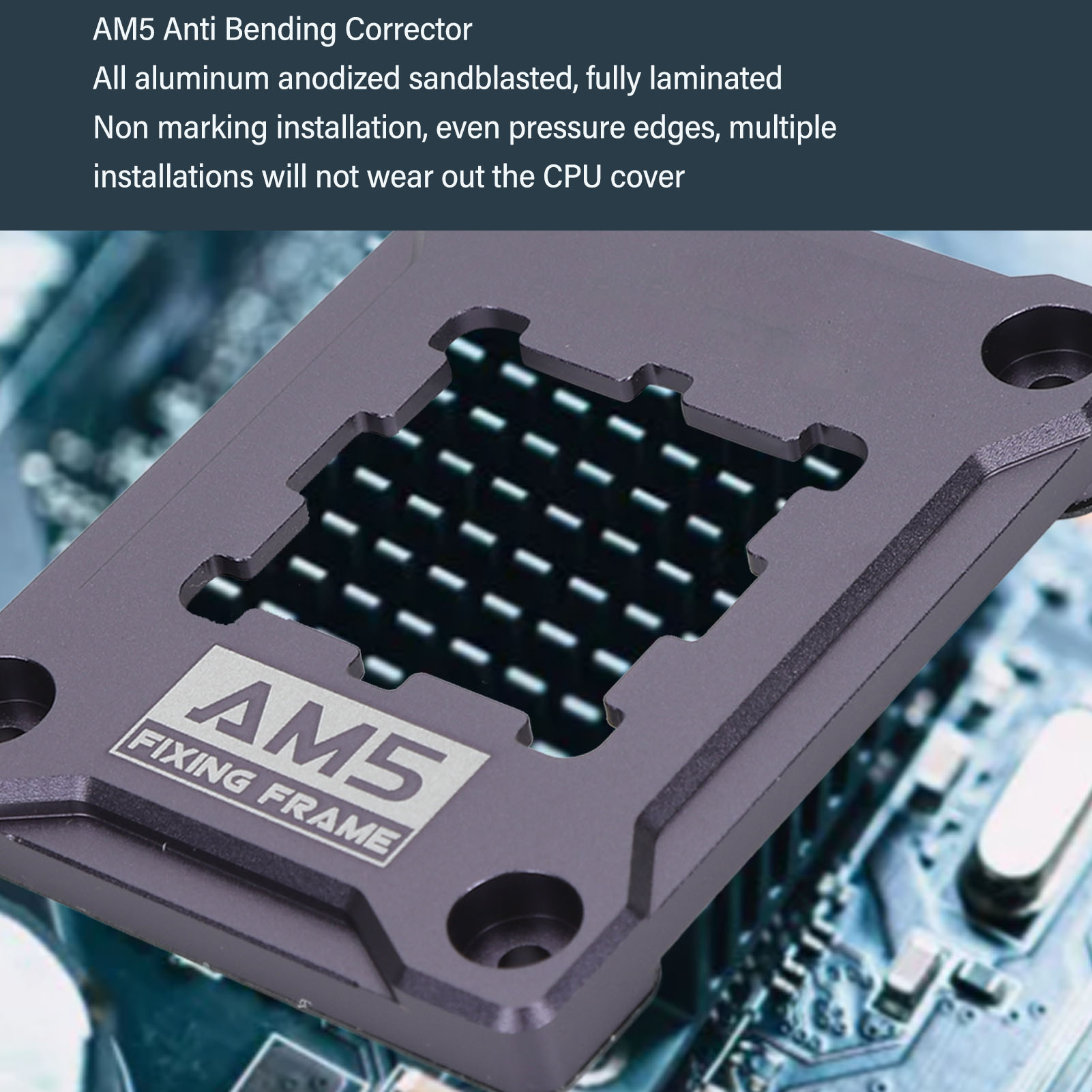 AM5 Anti Bending Contact Frame AM5 CPU Holder Aluminum Alloy for 6000 7000 Series Radiators