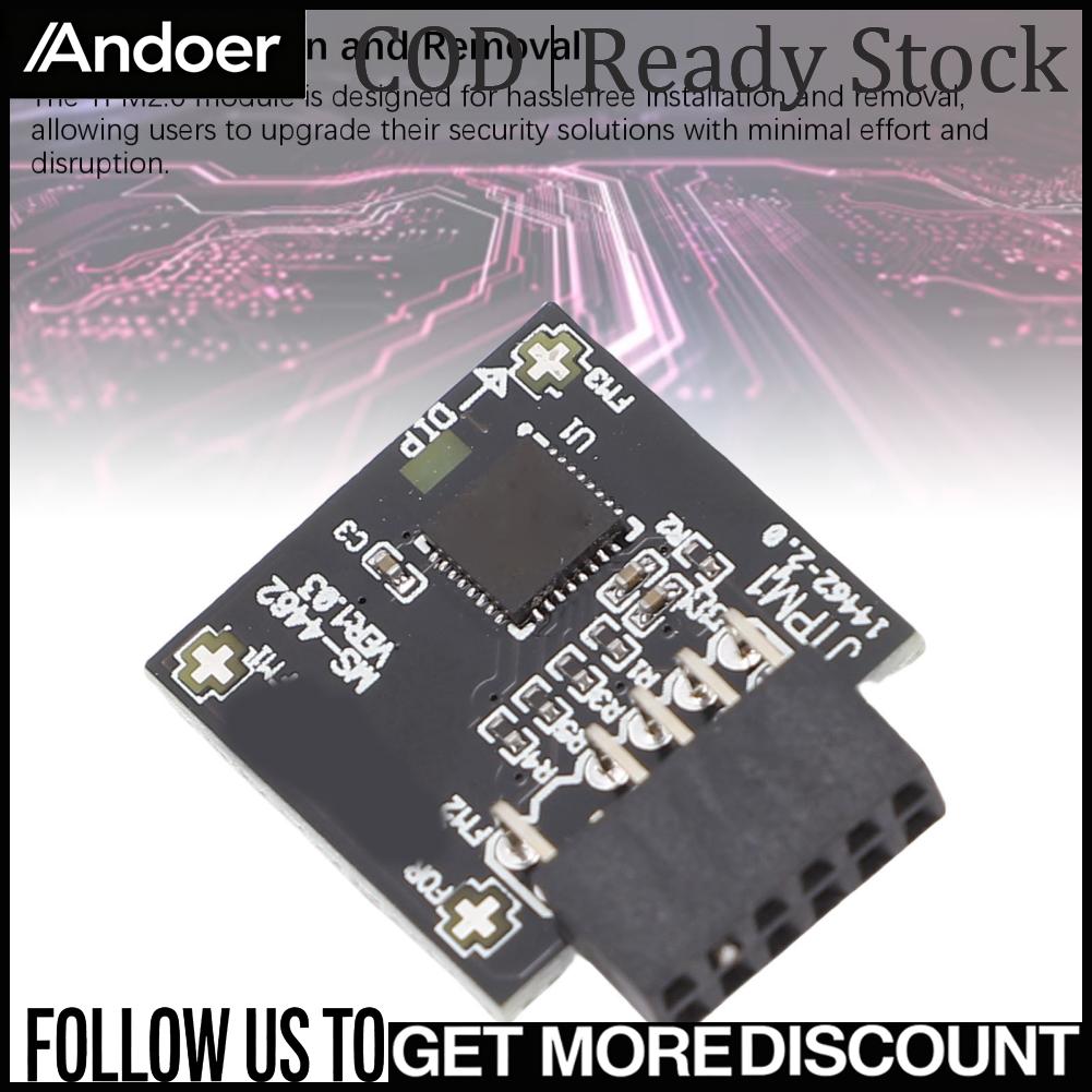 Andoer TPM2.0 โมดูลแพลตฟอร์มที่เชื่อถือได้ การรักษาความปลอดภัยที่เพิ่มขึ้น 12 Pin SPI TPM2.0 โมดูลสำหรับเมนบอร์ด ราคา 422 บาท*ส่งฟรี