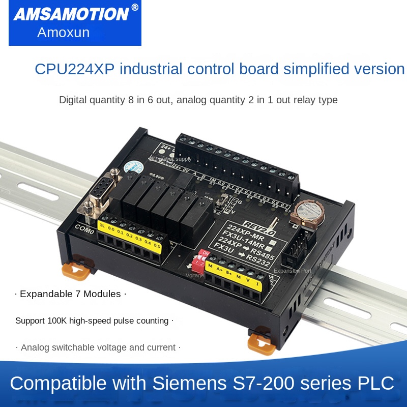 Bo Lập Trình PLC AMSAMOTION - 224R-MINI Không Vỏ | CPU224XP AMX Tương Thích Siemens S7-200 | 214-2BD23-0XB8/2AD23