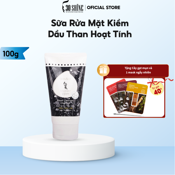 Sữa Rửa Mặt Kiềm Dầu Dưỡng Sáng Da Than Hoạt Tính Dành Cho Nam 30Shine 100g - Sữa Rửa Mặt Skin&Dr Dành Cho Da Dầu Mụn