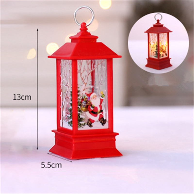 Christmas Flame Light Hanging Lantern Snowman Night Light Home Decor Desktop Lamp Vintage Creative Portable