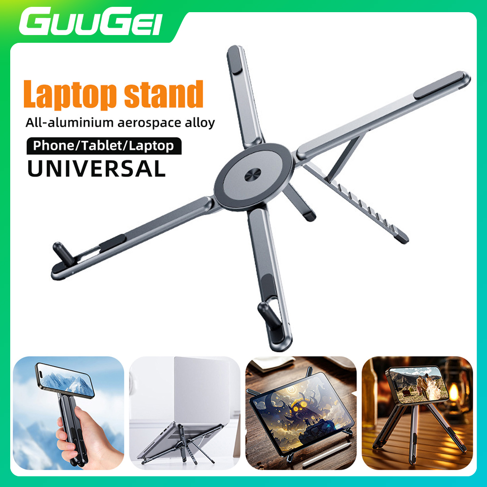 Guugei Hợp kim kẽm MagSafe Giá để điện thoại máy tính bảng Laptop xoay lật đứng máy tính làm mát để Bàn Chủ