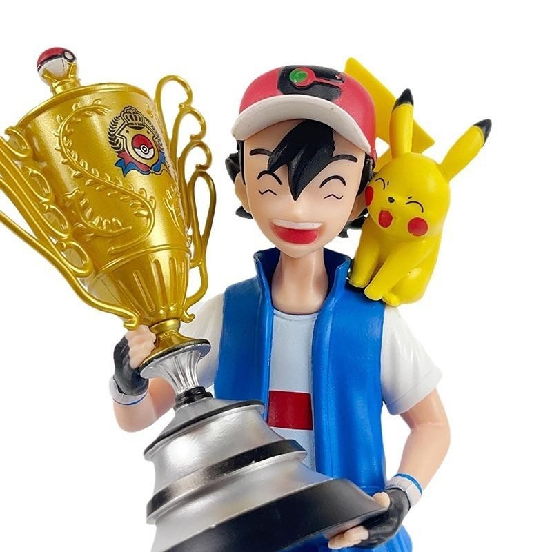 Mô hình Pokémon Satoshi và Pikachu ôm cúp chiến thắng Figure Satoshi Pikachu Pokémon đồ chơi Toys