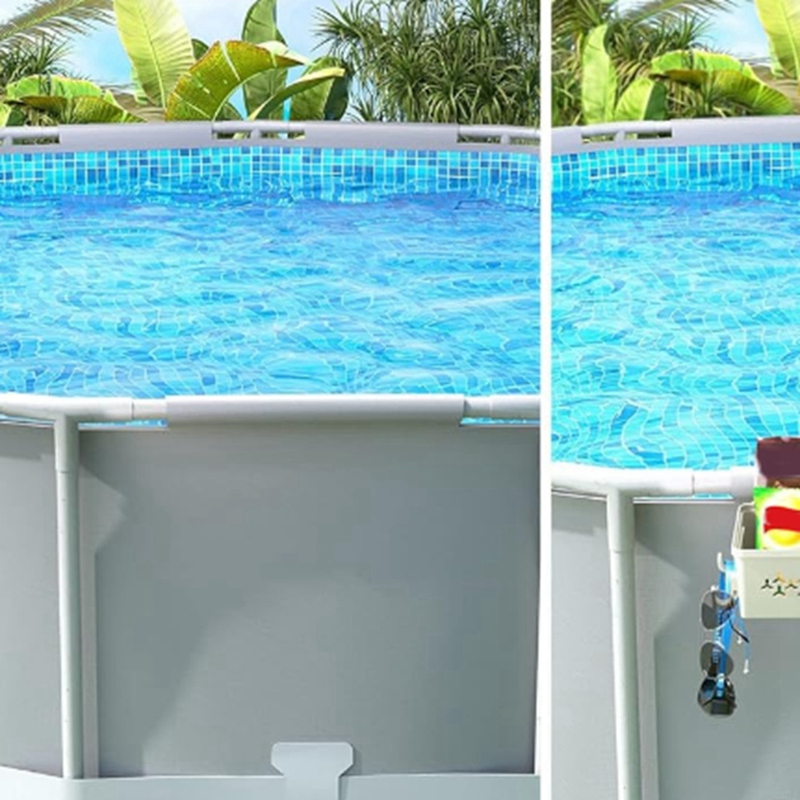 【Latest model】Poolside Storage Basket with Pool Cup Holder, Above Ground Pool Accessories, Pool Toy Basket, for Most Framed Pools Harga  46 Ringgit*Penghantaran Percuma