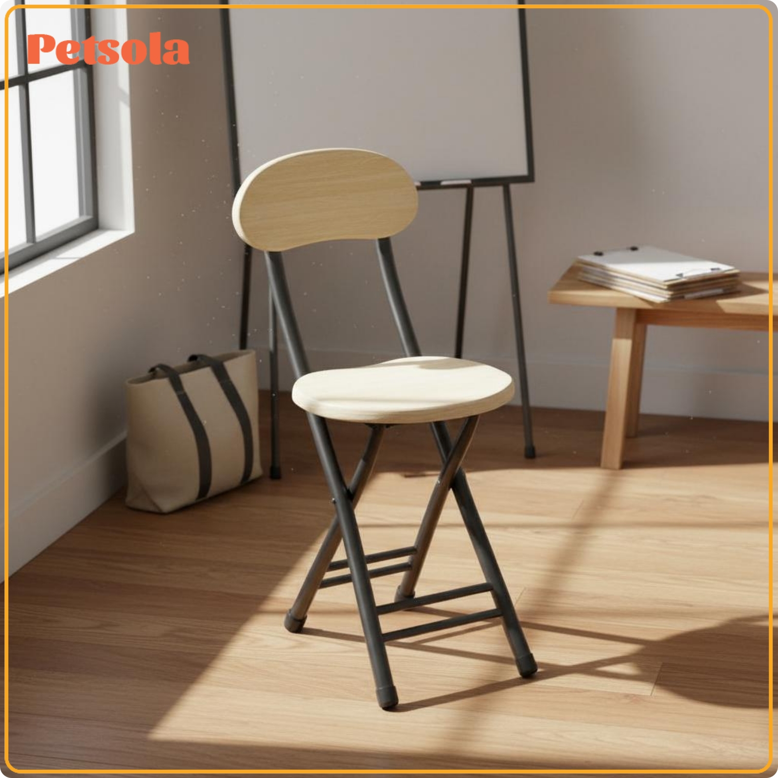petsola Easy to Keep-Away Portable Folding Chair Home Use Folding Stool with Backrest Heavy Duty Simple Dining Chair Waterproof for Dormitory ราคา 2,287 บาท*ส่งฟรี