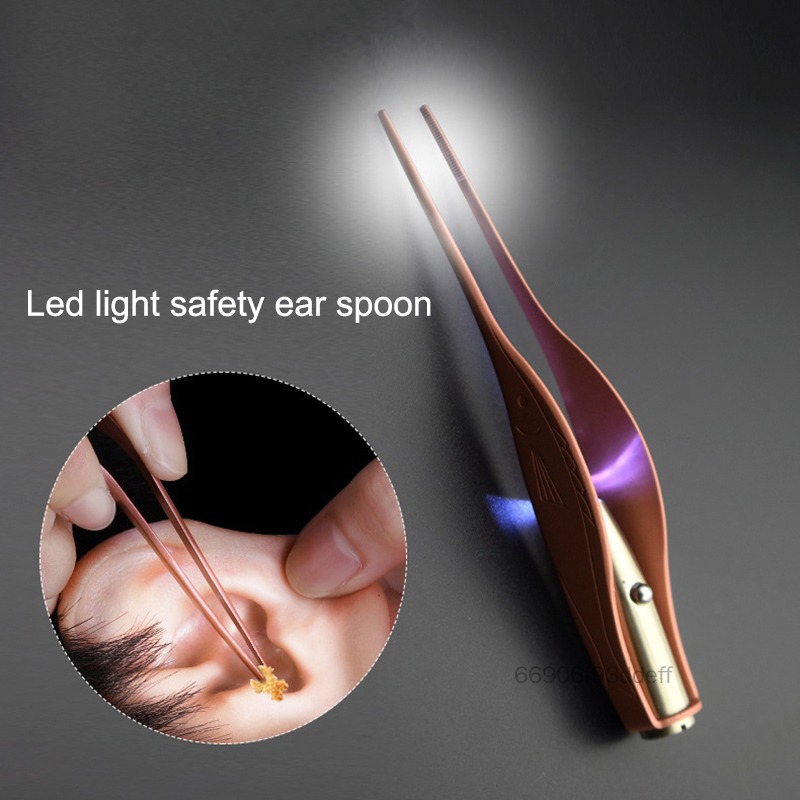LED Light Ear Wax Removal Cleaner Ear Care Wax Spoon Digger Flashlight Earpick for Kids Teens and Adults AiOO-MY ราคา 15 บาท*ส่งฟรี