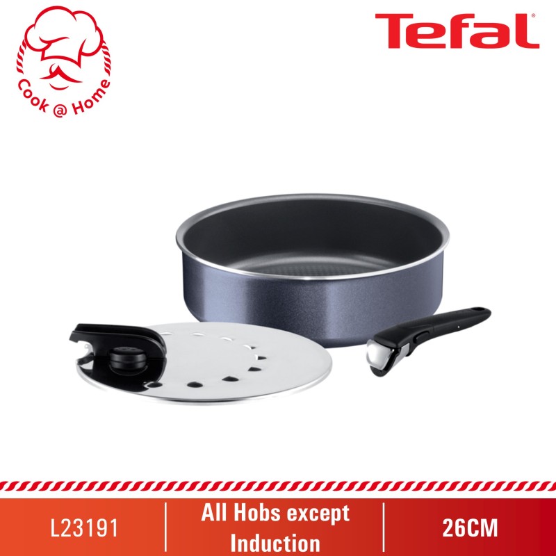 Tefal Ingenio Elegance 3pcs set (Sautepan 26cm+Glass Lid+Removable Handle) L23191 Singapore