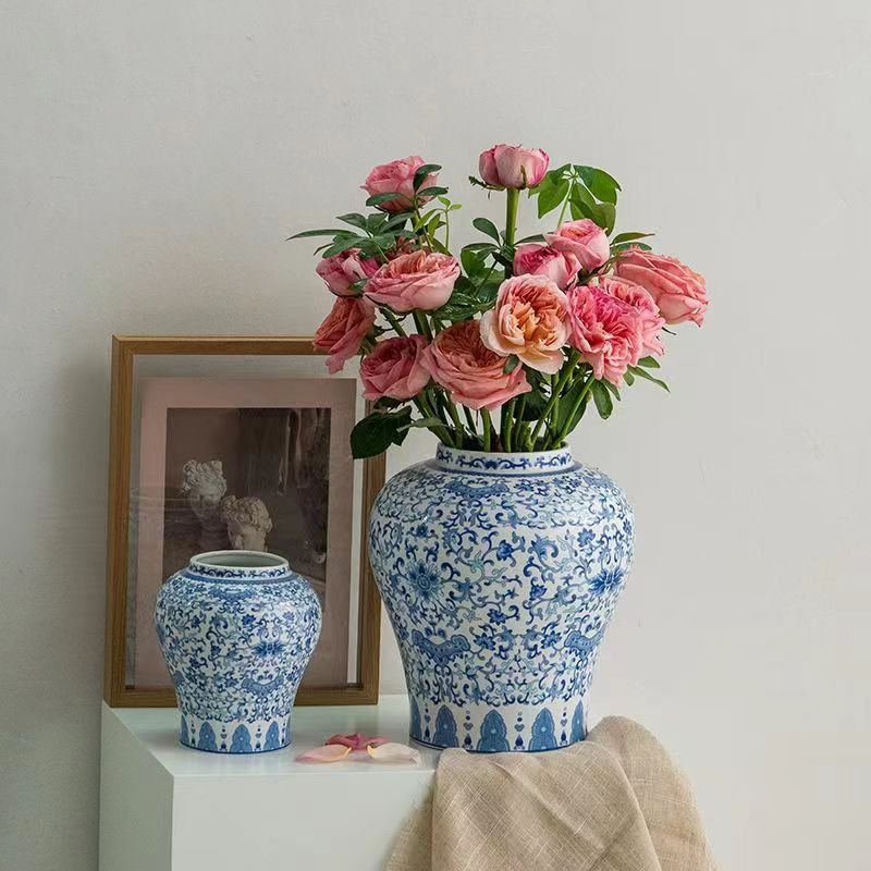 Zhongzhaojing22 shumen sứ lọ, gốm trang trí, hoa khô tươi, bàn ăn, văn phòng, phòng khách, và cắm hoa lọ &amp; tàu