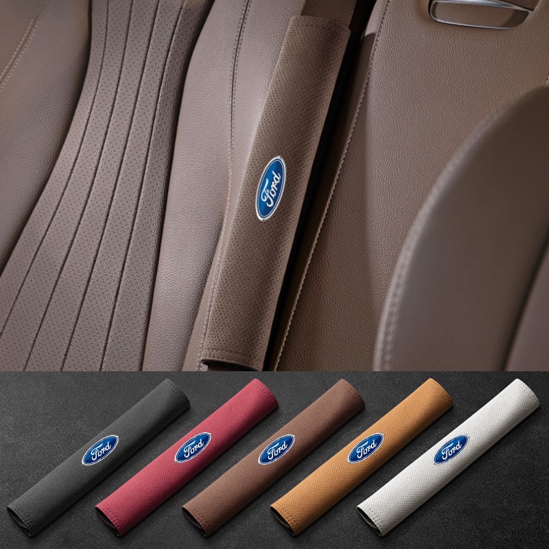 2PCS Car Logo Seat Belt Protection Cover Cushion Shoulder Safety Pad