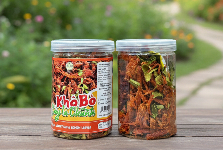 500Gr BÒ KHÔ ĐẬP TỎI LÁ CHANH XÉ SỢI LỚN SIÊU NGON
