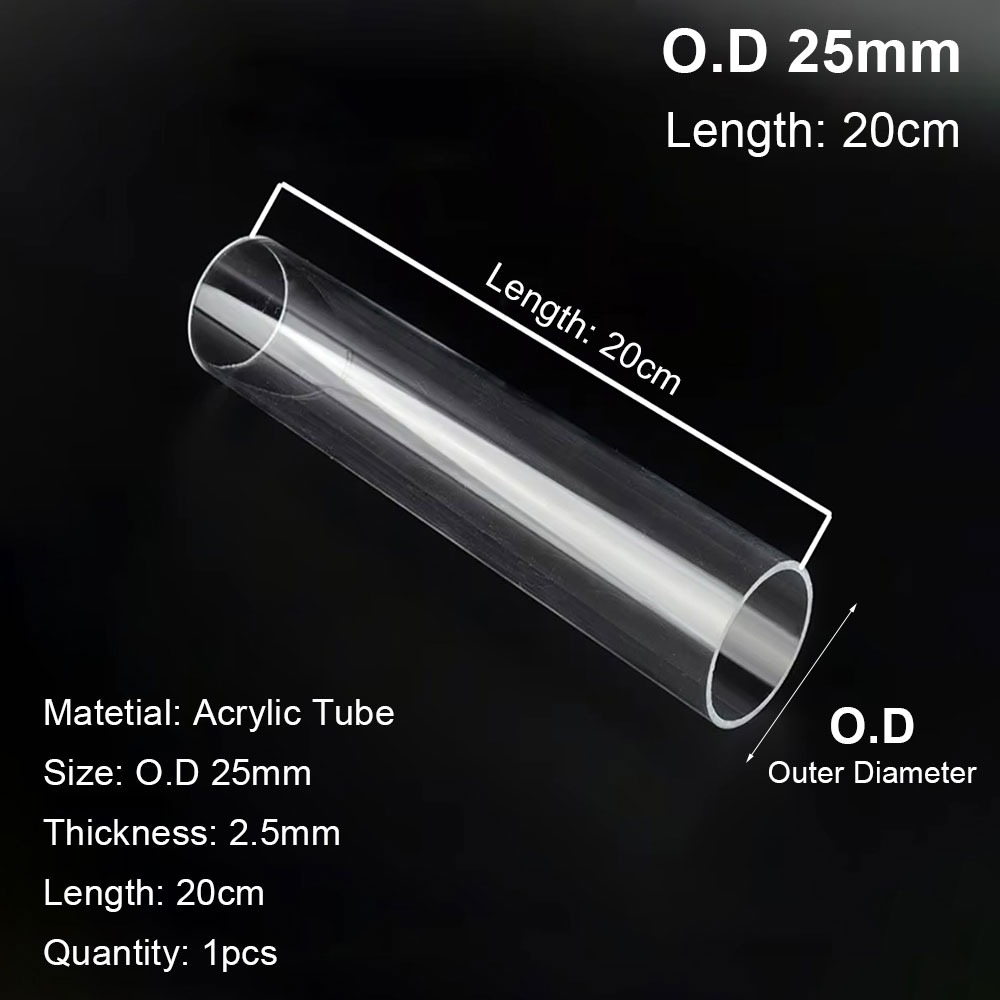 LETIGO 1Pcs Trong suốt rõ ràng Ống acrylic Đường kính ngoài 16/20/25/32/40/50mm Tự làm Ống bể cá Bền bỉ 20/50cm Phụ kiện ống Đồ dùng cho bể cá - 2