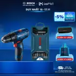 Máy khoan vặn vít động lực dùng pin Bosch GSB 120-LI + Tặng kèm 1Bộ mũi tua vít đa năng Bosch 25 món (xanh dương)