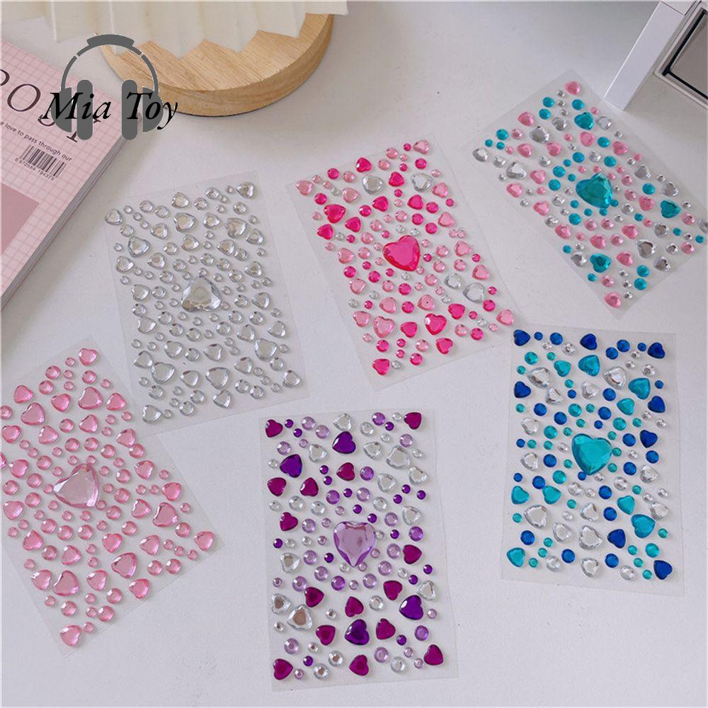MIA School Supplies For Girl Album Decor LOVE Diamond DIY Decor Craft Sticker Stationery Sticker Heart Sticker Diamond Stickers 3D Sticker