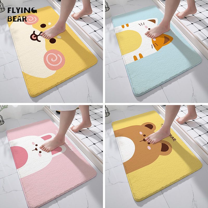Household toilet floor mat bathroom absorbent non-slip mat Bedroom toilet door mat entry mat carpet Cartoon ราคา 68 บาท*ส่งฟรี