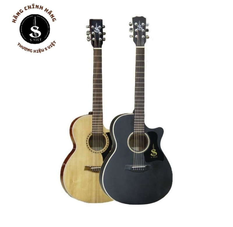 Đàn guitar giá rẻ cho người mới tập gỗ thịt, có ty chỉnh cong chính hãng S Việt mã CV120 và CV120Pro
