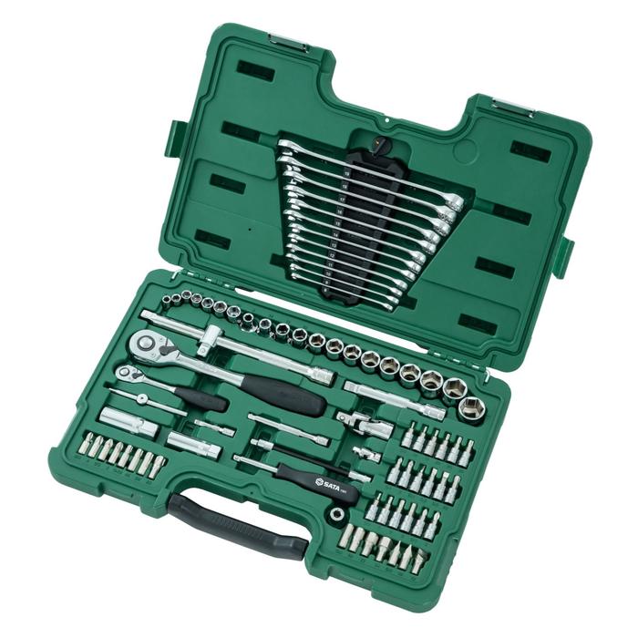 SATA 09518 80 Buah Set Alat Perkakas Master Dr. 1/4"&1/2" / 80 Pieces 1/4"&1/2" Dr. Master Tool Set Harga 2,979,000 rupiah*Gratis Ongkir