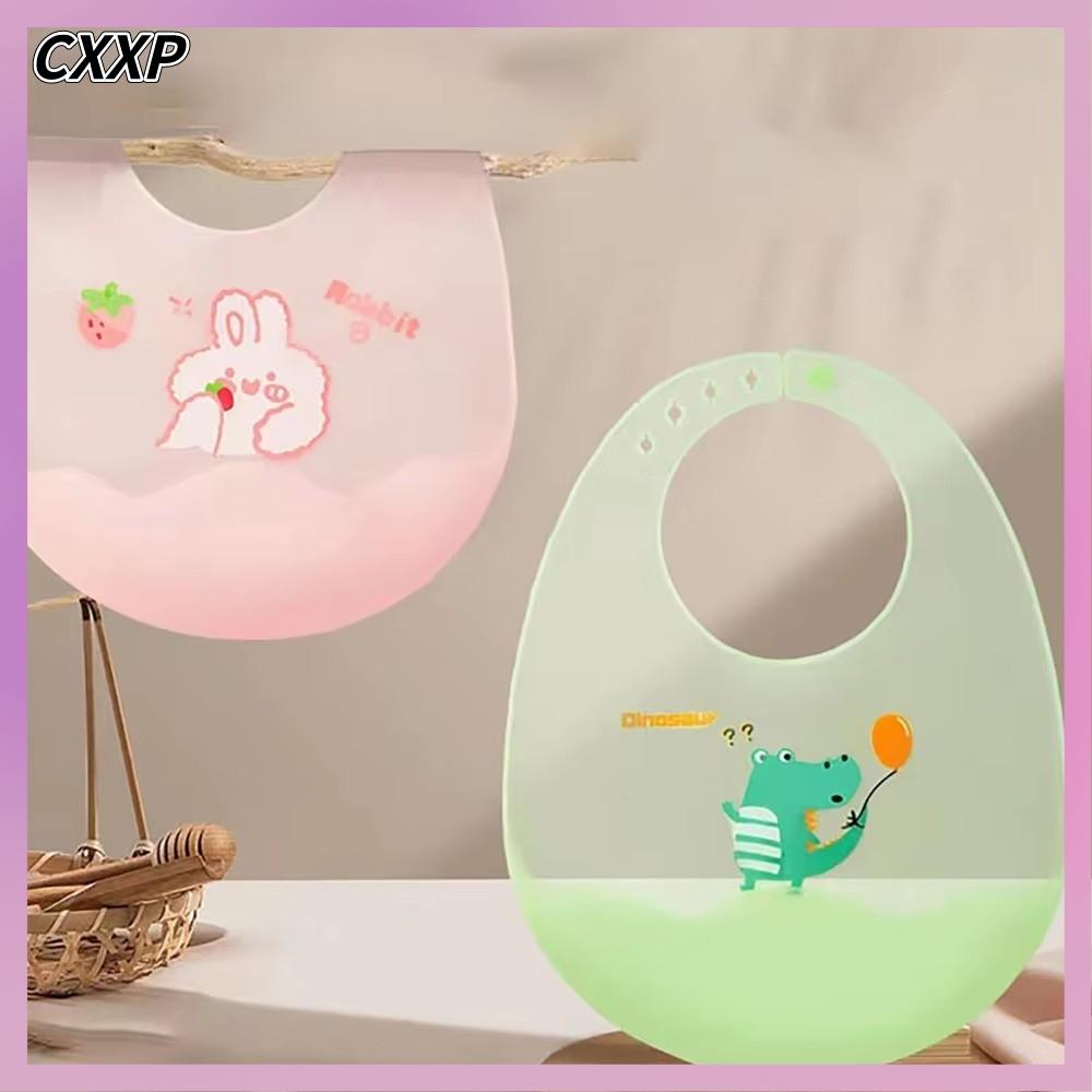 CXXP Chống thấm nước Yếm cho bé Mềm mại Silicon Tạp dề ăn uống cho trẻ em Dễ thương Nhẹ Khăn ăn cho trẻ em Đồ ăn cho trẻ em