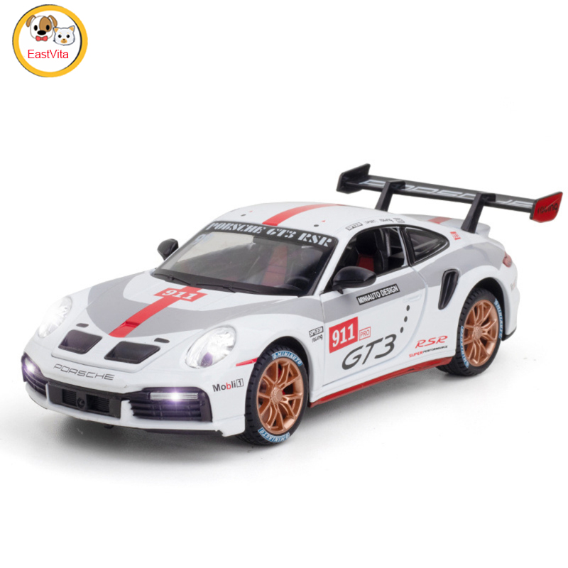 1 24 911 Rsr Alloy Sports Car Model Simulation Pull Back Vehicle Toys For