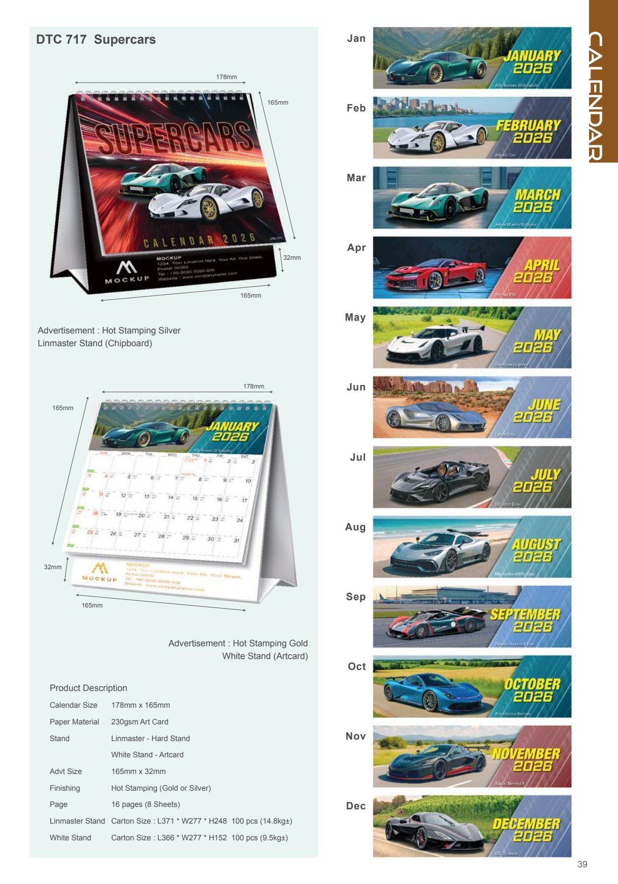 Year 2026 Table Calendar Desktop Flip Horse Calender