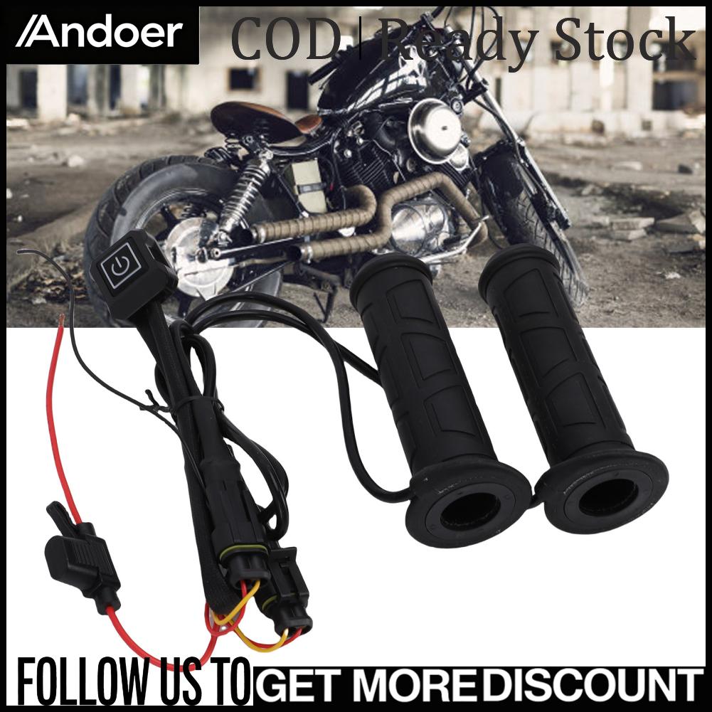 Andoer Tay cầm xe máy có sưởi bằng điện 3 cài đặt nhiệt độ Làm nóng nhanh tay cầm cầm tay ấm hơn cho mùa đông ATV Giá 609,000 Đồng*Miễn phí vận chuyển
