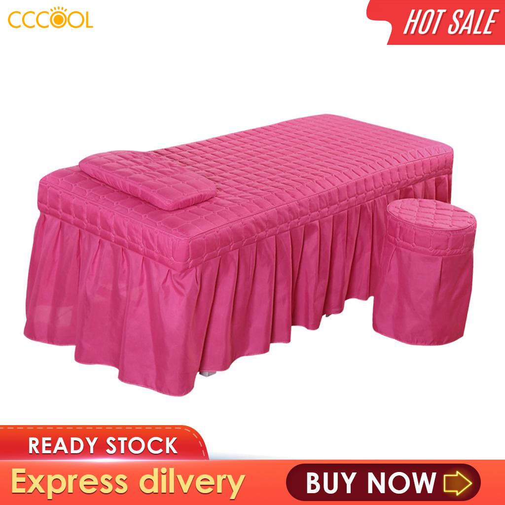 Cccool tấm ga Trải Giường Massage với vỏ gối và lớp bọc Ghế đẩu cho Trắng