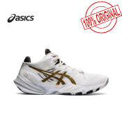 ASICS METARISE Men's Volleyball Shoe - White Gold, Authentic