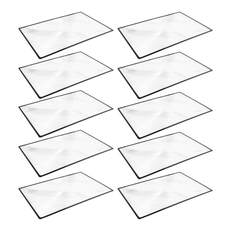 10X Reading Support Sheet Magnifier Magnifying Glass 3-Zoom Black