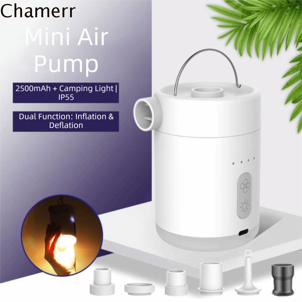 CHAMERR Thiết kế nhỏ gọn Máy bơm khí điện Công suất cao Hoạt động không dây Máy bơm khí di động Thiết Kế Mini Sạc USB Máy bơm có thể sạc lại bằng USB Sử dụng ngoài trời
