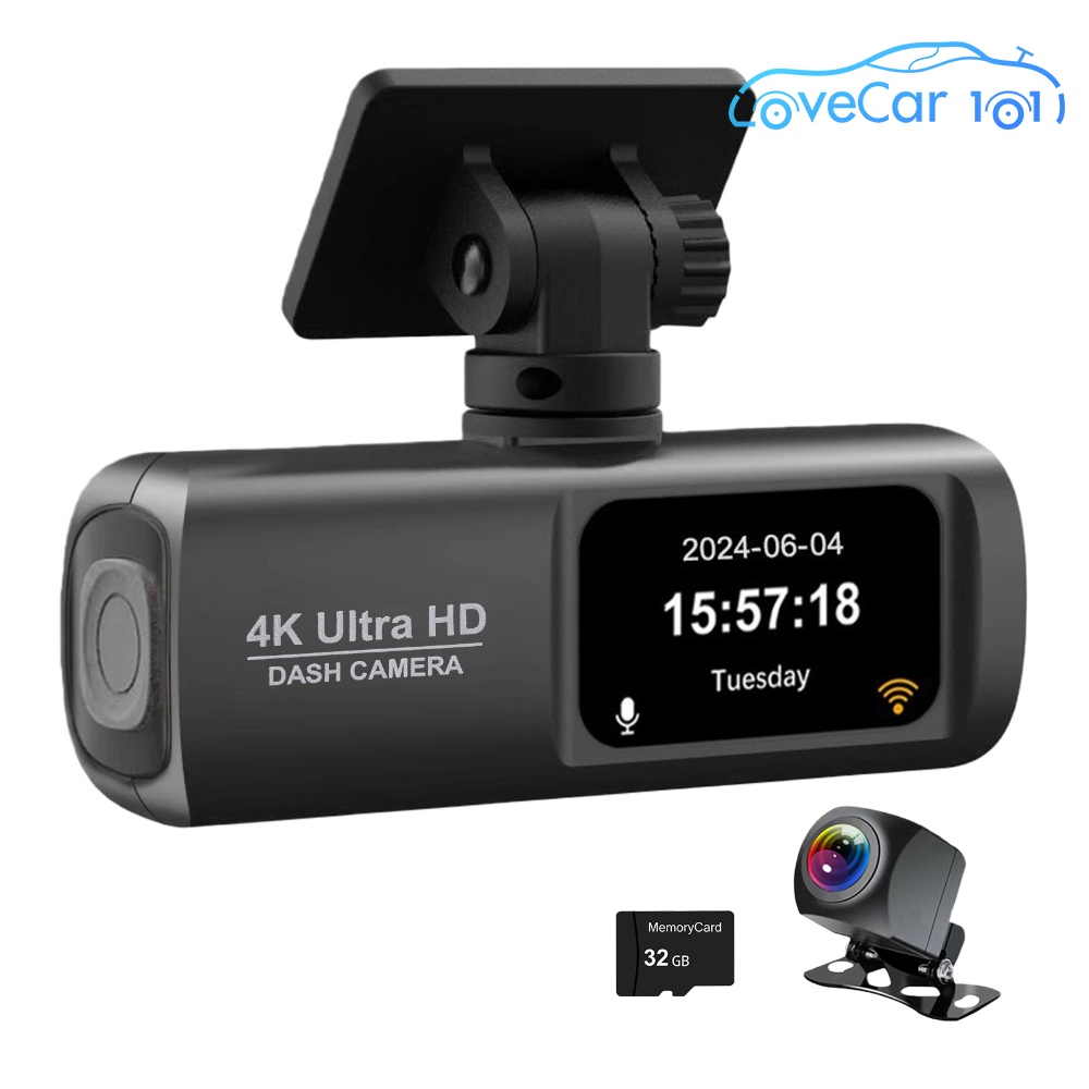 4K Dual Lens Car Recorder with GPS Tracking, WiFi Sharing, and Wide Dynamic Range for Clear Footage ราคา 2,777 บาท*ส่งฟรี