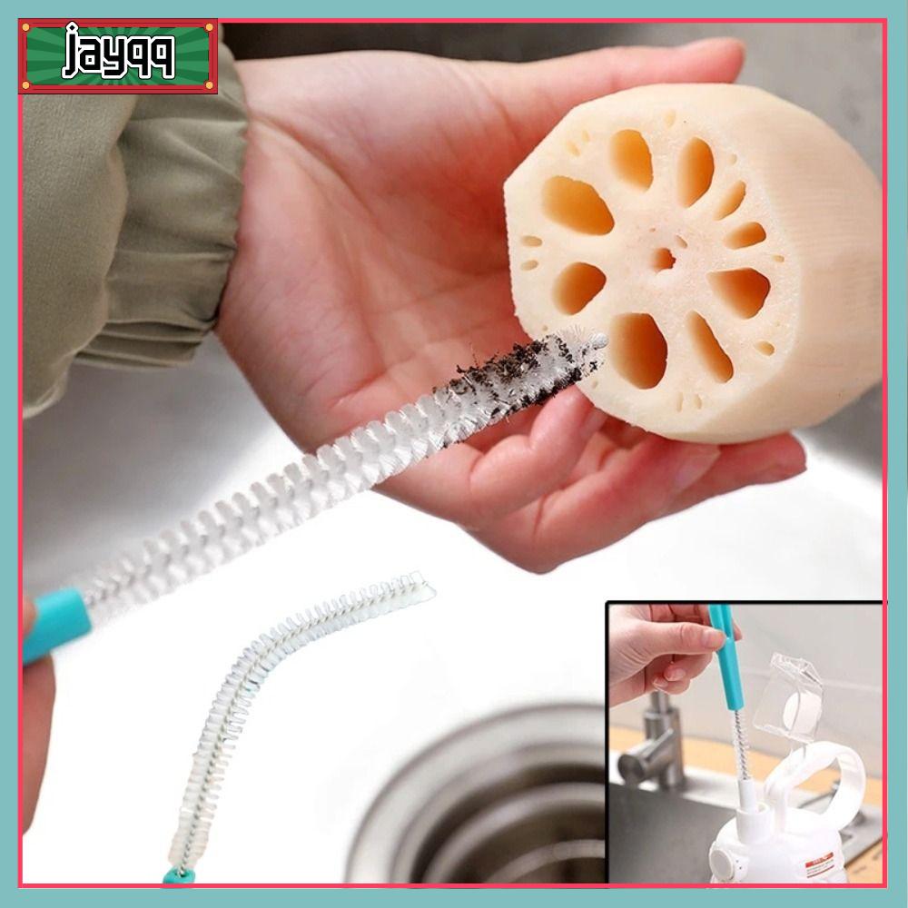 JAYQQ Đa chức năng Bàn chải làm sạch ống hút 360 độ Không gỉ Bàn chải làm sạch chai bằng rơm Phụ kiện vệ sinh gia đình Làm sạch sâu Bàn Chải Chà