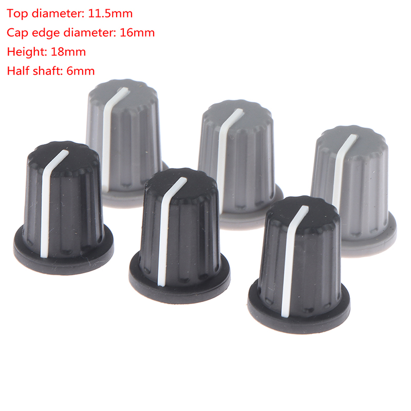 ❤❤❤Hot Sale GiggleGear 5 cái núm nửa trục bằng cao su núm điều chỉnh chiết áp bộ mã hóa hình chữ D 270 độ