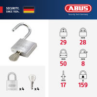 Abus 64TI/50 KA2 KA3 KA4 64TI/50HB80 64TI/60 Titalium Padlock. Strong Light Innovative Padlock. Size: 50mm & 60mm