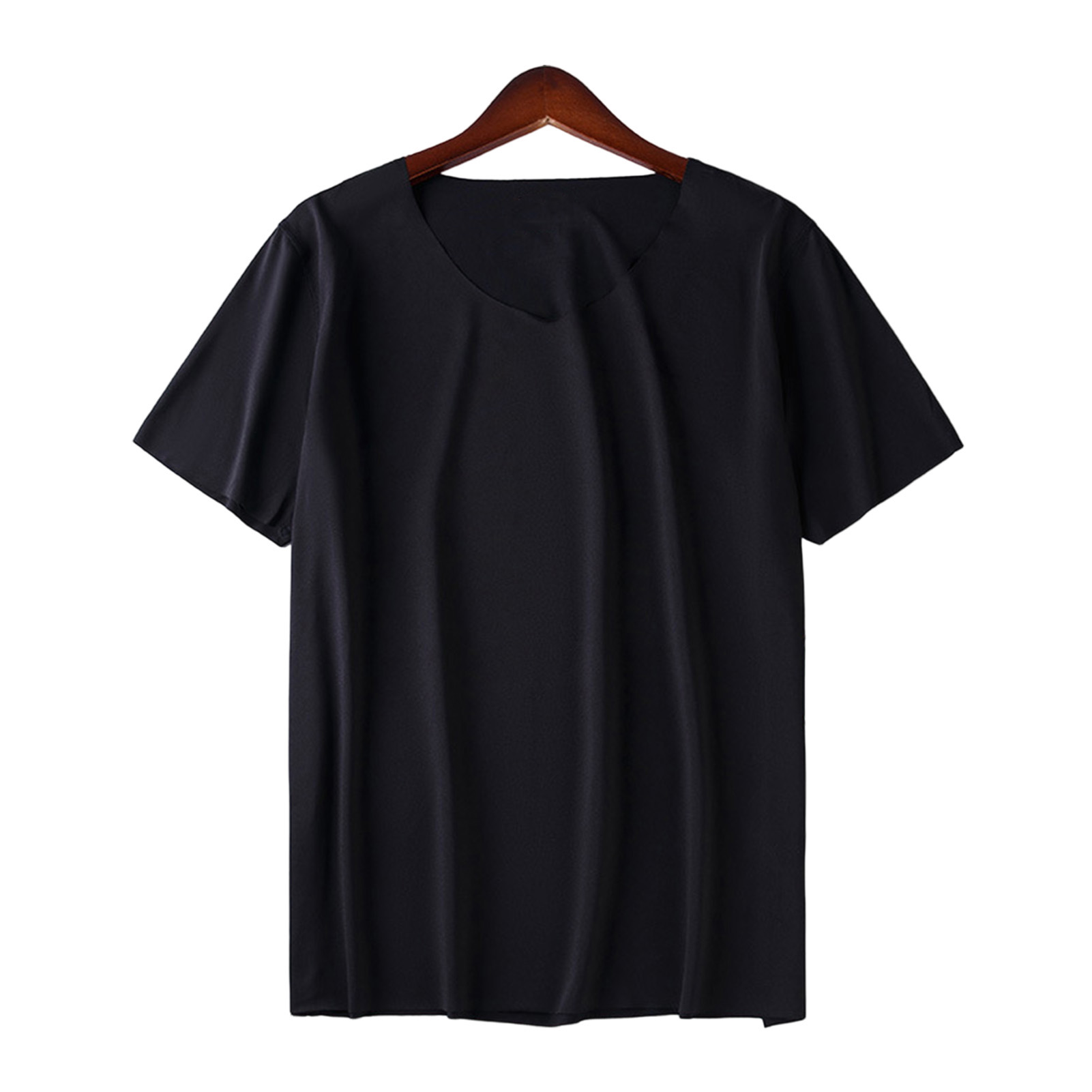 Dece Flor Men T-shirt Short Sleeves V Neck Slim M to 4XL Quick Dry Streetwear Solid Color Summer Casual Tee Shirt Top Sports Wear Fashion Men T-shirt - 3