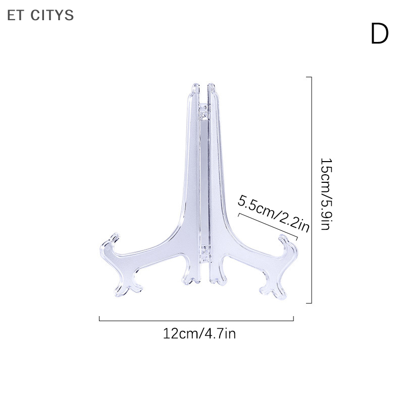ET CITYS 12 PCS rõ ràng 3 4 5 6inch Nhựa Giá vẽ tấm chủ sở hữu có thể điều chỉnh gấp hiển thị đứng kệ cho đám cưới trang trí nội thất