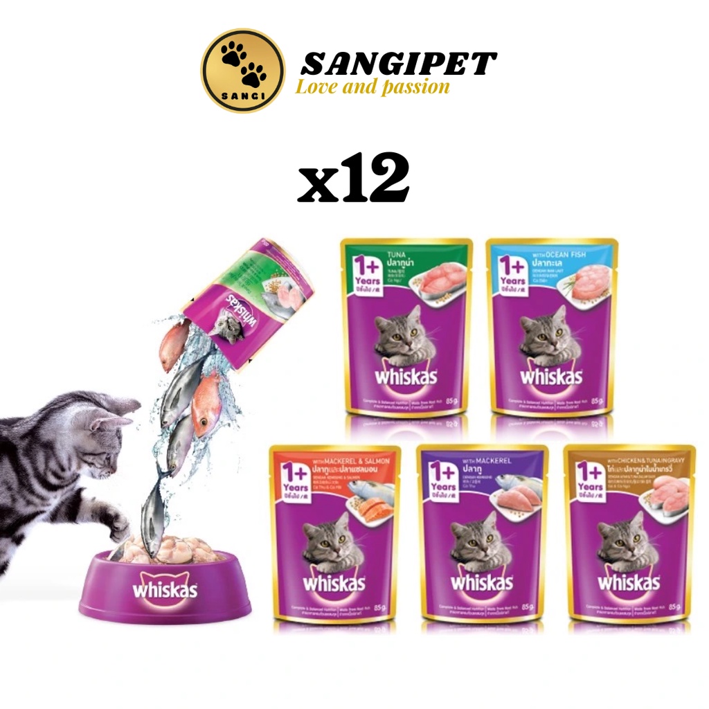 Combo 12 gói pate whiskas cho mèo gói 80g