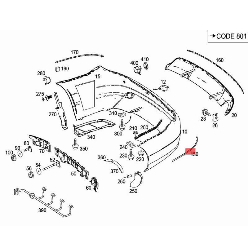 FG2 040 00F G20 400 1FG 204 002 FG2 040 03 Rear bumper Decorative strip Rear bumper Decorative strip